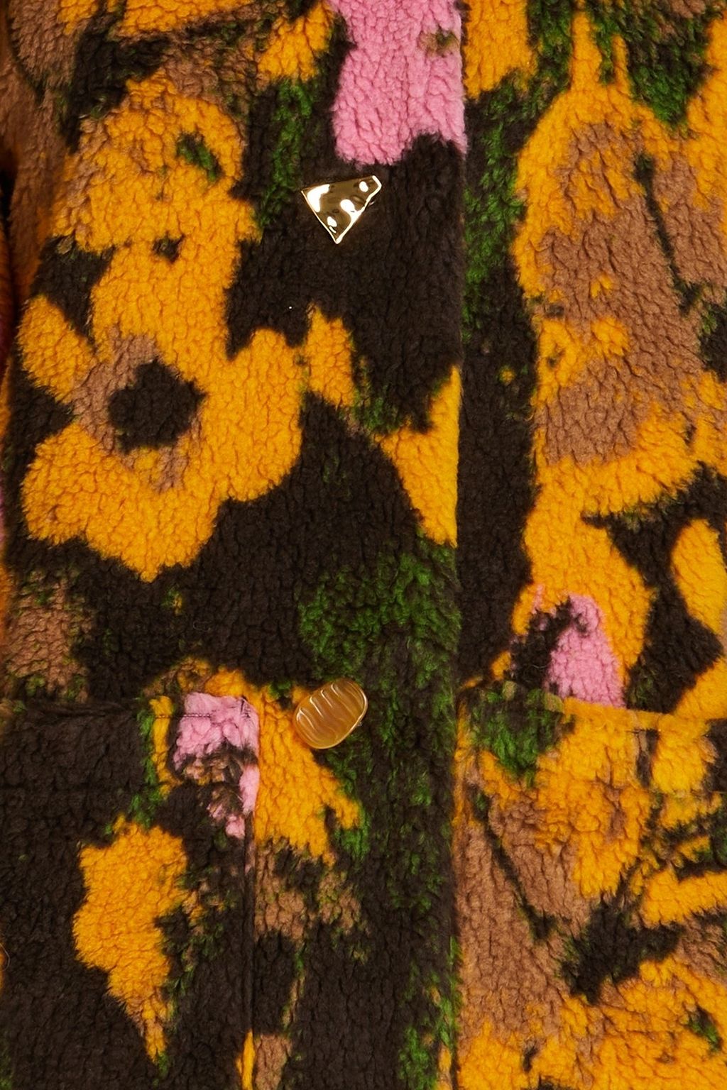 REJINA PYO Floral-print faux shearling coat