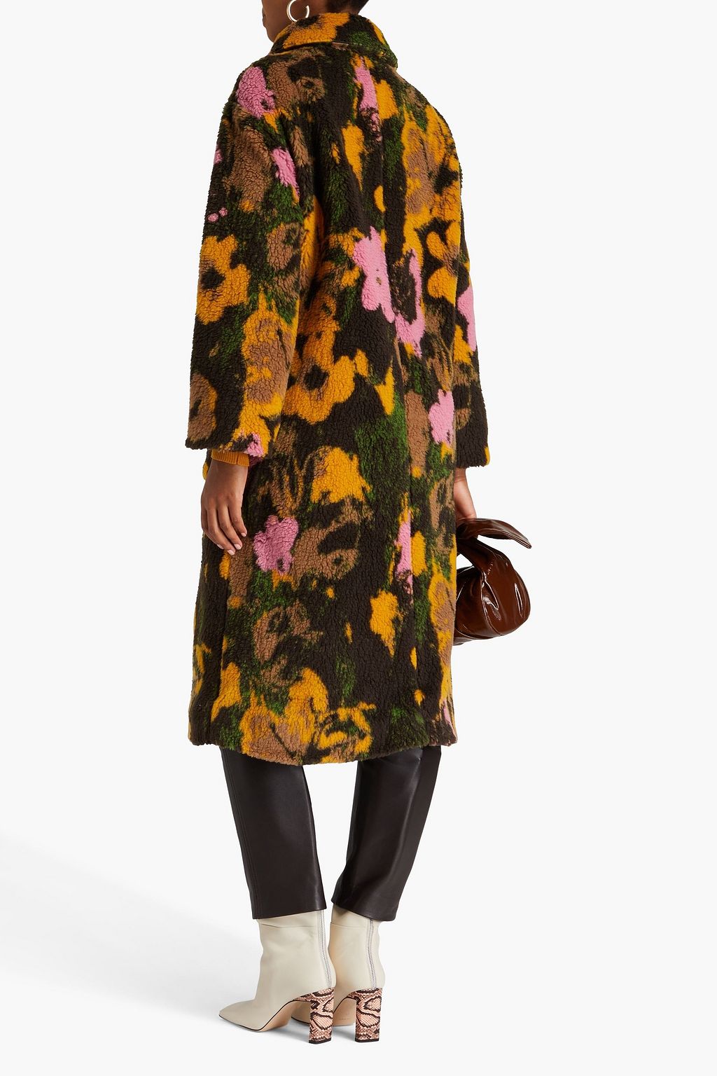 REJINA PYO Floral-print faux shearling coat