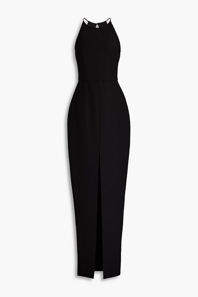 Cutout crepe halterneck maxi dress