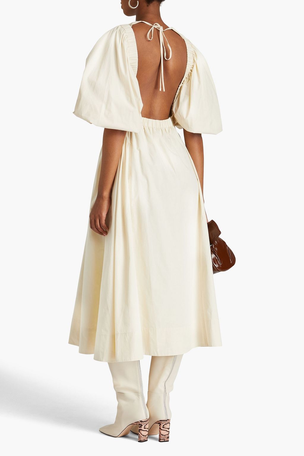 REJINA PYO Open-back cotton-poplin midi dress