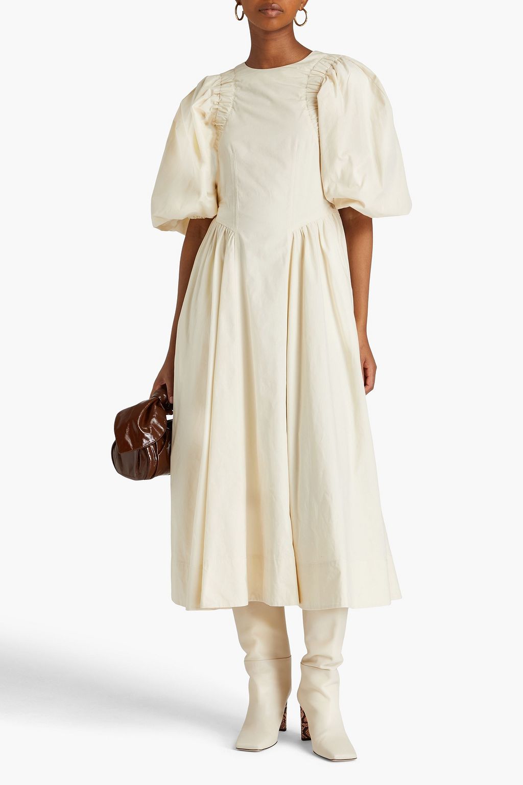 REJINA PYO Open-back cotton-poplin midi dress