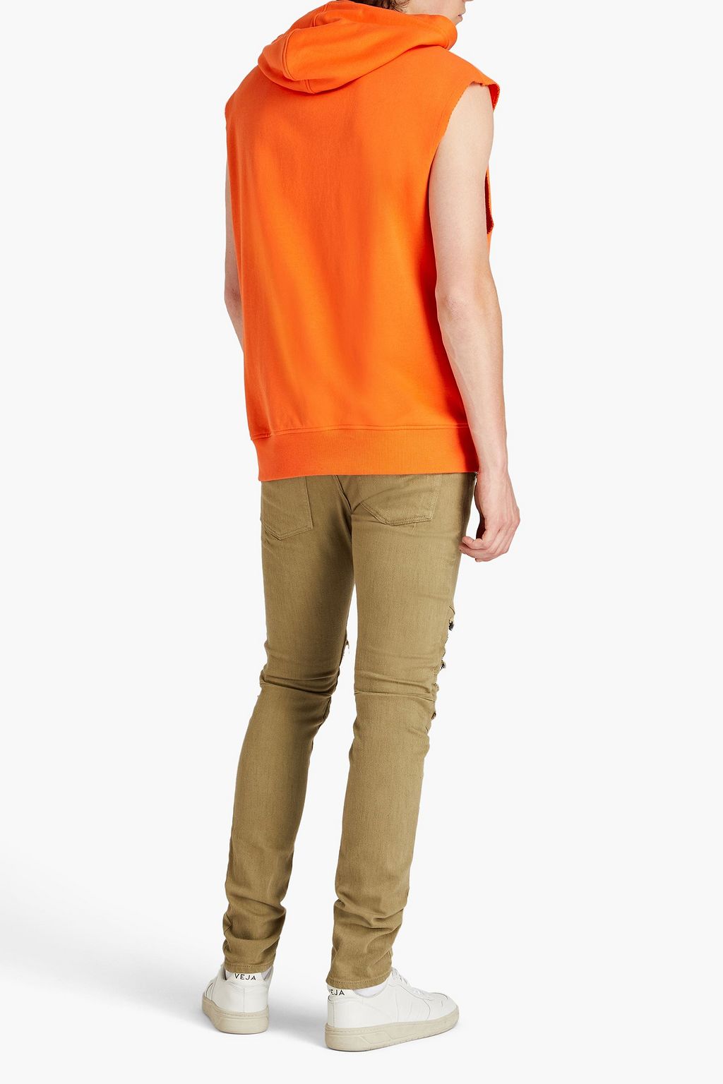 BALMAIN Distressed embroidered denim jeans