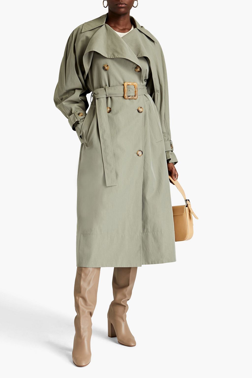 REJINA PYO Belted cotton-blend gabardine trench coat