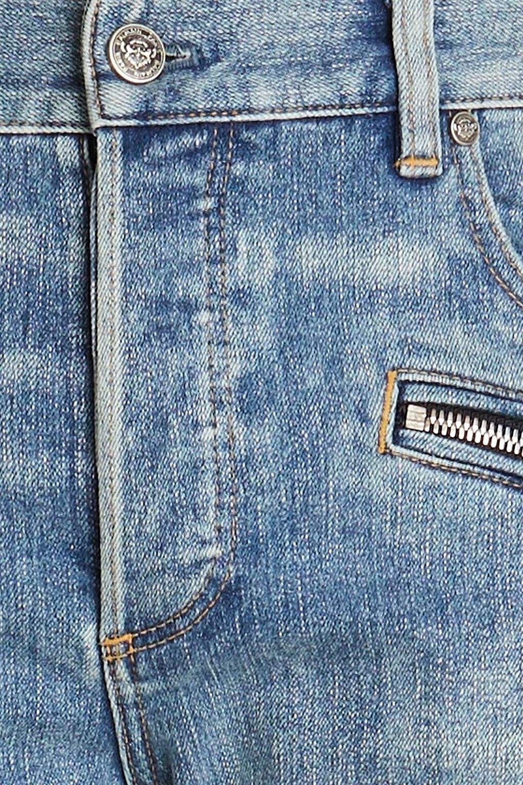 BALMAIN Skinny-fit faded denim jeans