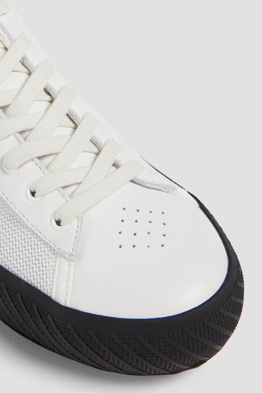 BY FAR Rodina pebbled-leather and woven sneakers