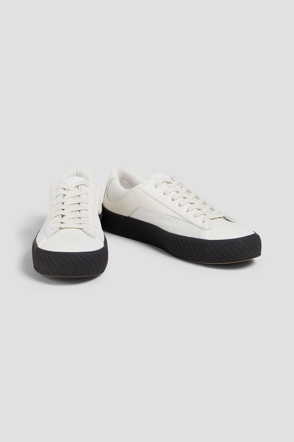 BY FAR Rodina pebbled-leather and woven sneakers
