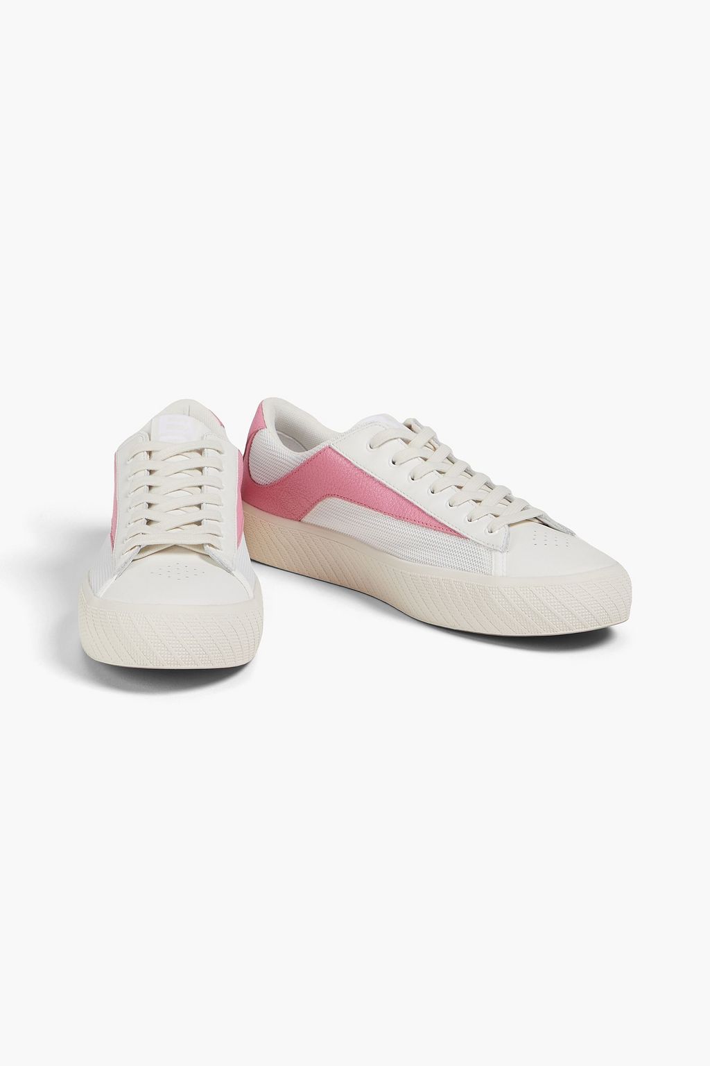 BY FAR Rodina pebbled-leather and mesh sneakers