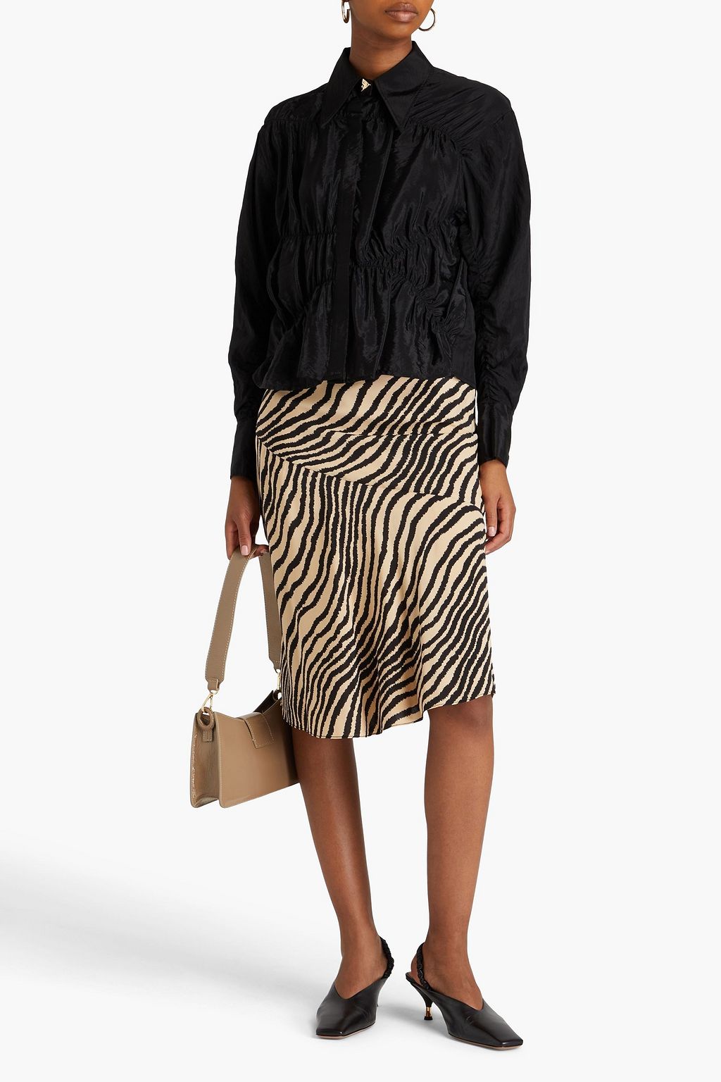 REJINA PYO Jude ruched taffeta shirt