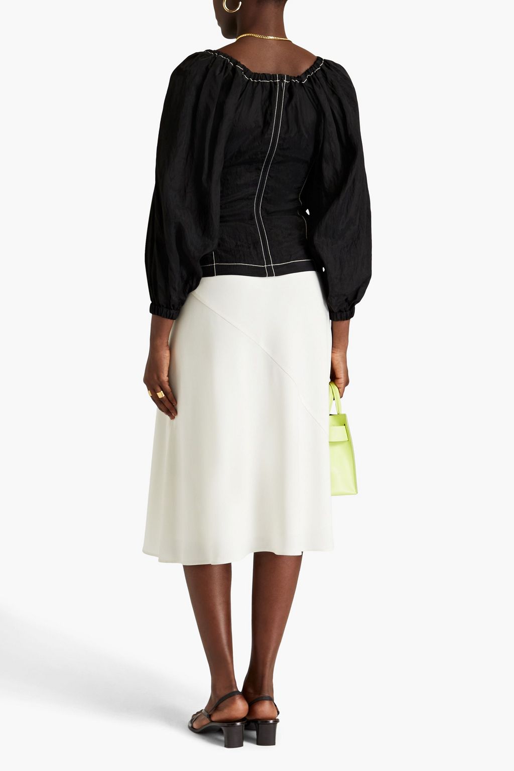 REJINA PYO Keeley gathered taffeta blouse