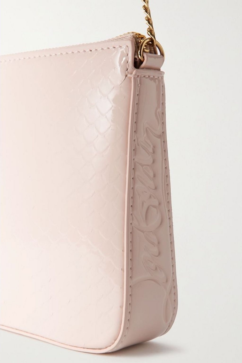 CHRISTIAN LOUBOUTIN Loubila snake-effect patent-leather shoulder bag