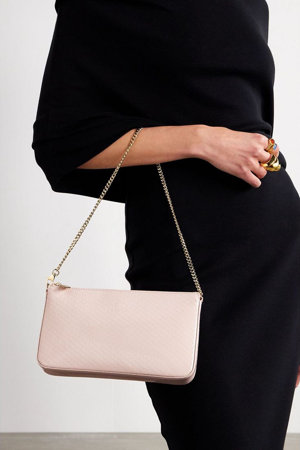 CHRISTIAN LOUBOUTIN Loubila snake-effect patent-leather shoulder bag