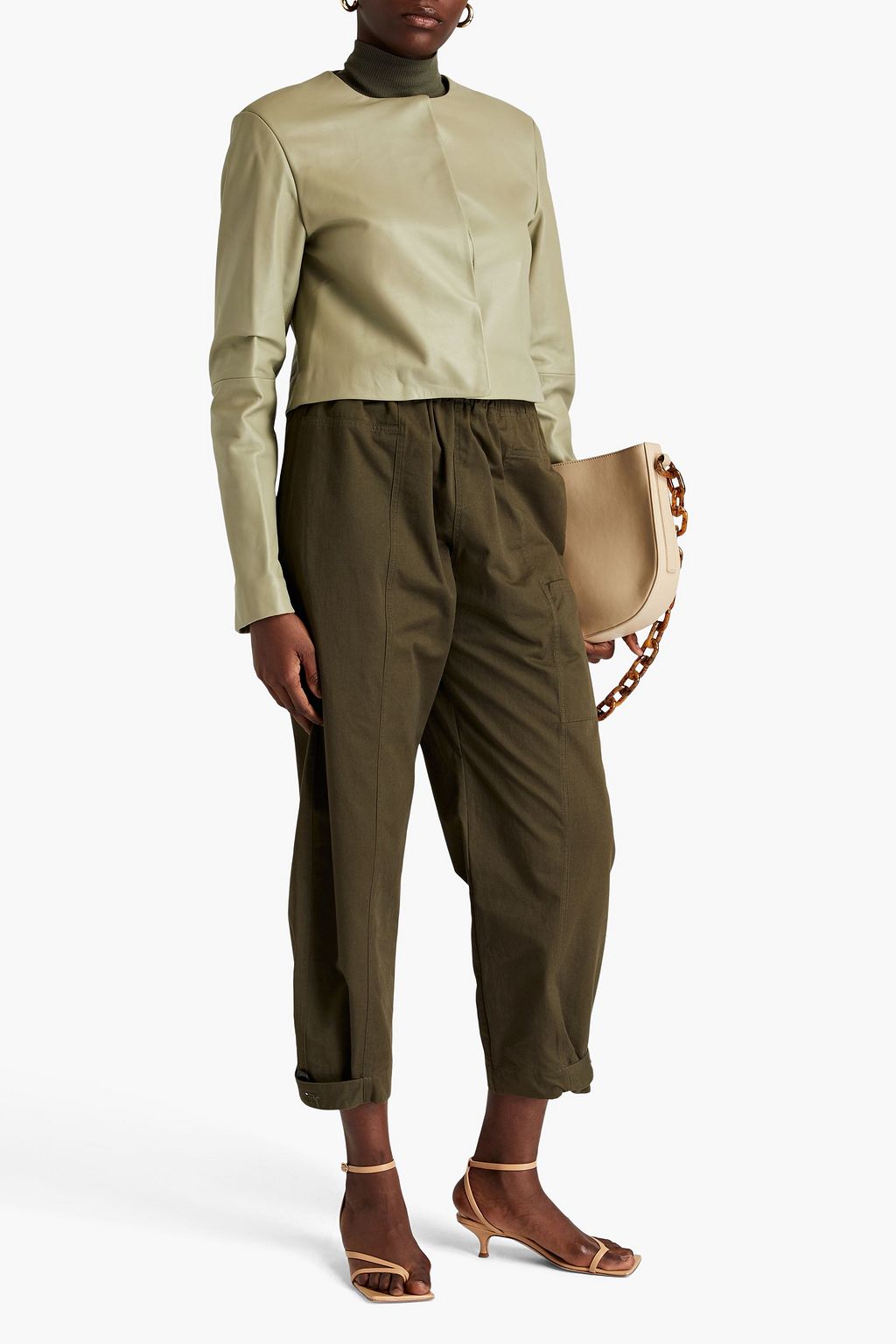 LOULOU STUDIO Bor cropped leather jacket