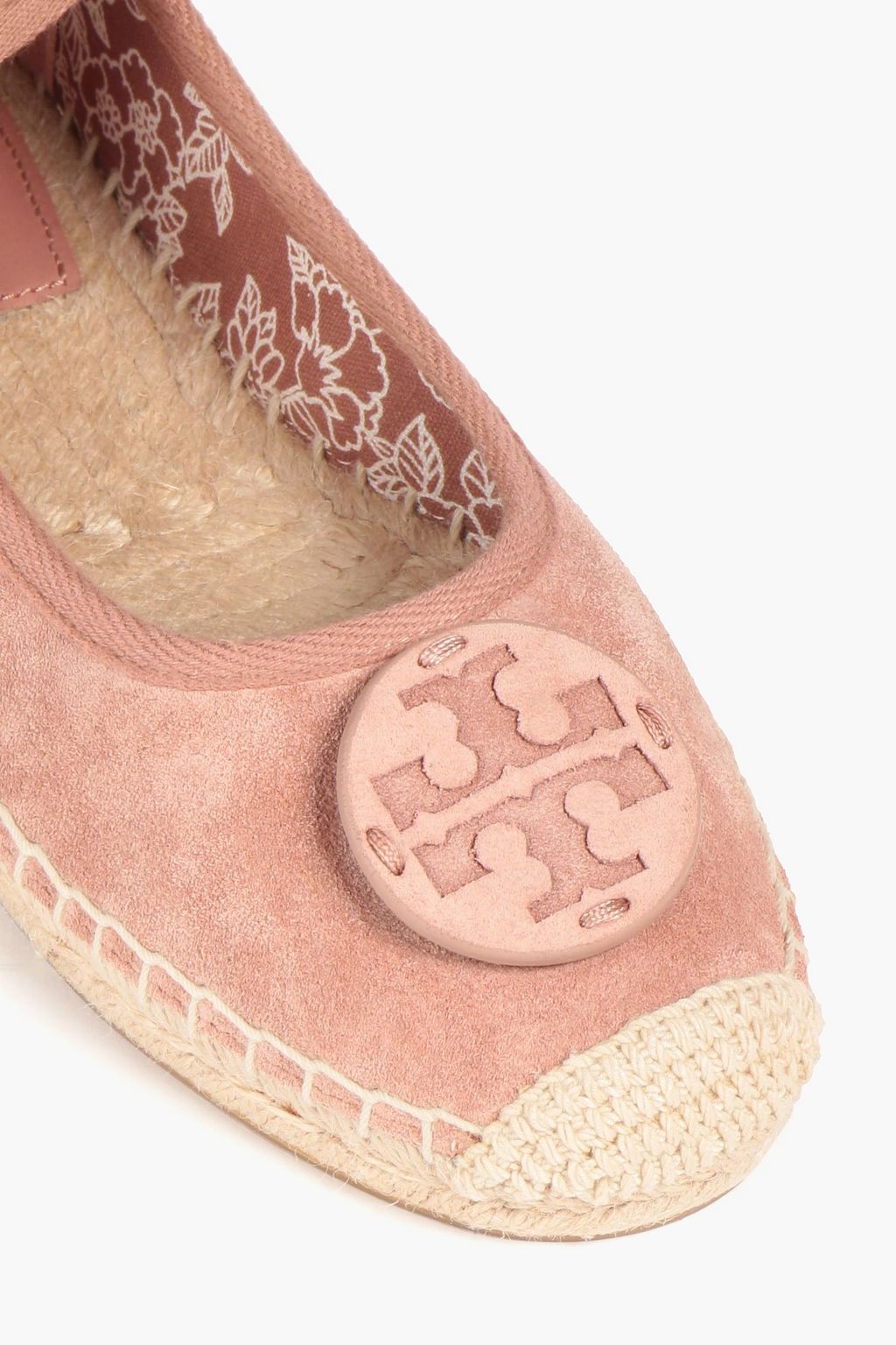 TORY BURCH حذاء إسبادريل «ميني» مصنوع من الجلد السويد