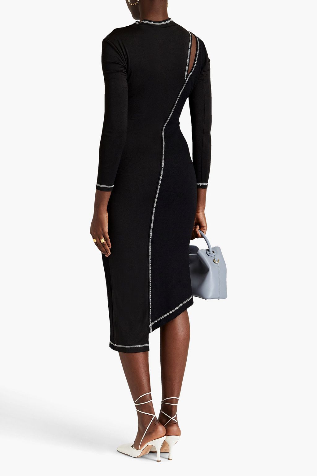 REJINA PYO Cutout wool-paneled jersey midi dress