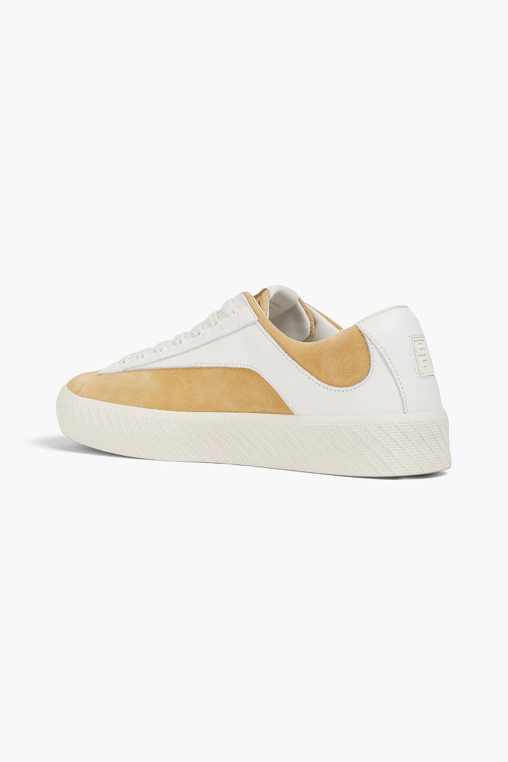 BY FAR Rodina perforated leather and suede sneakers