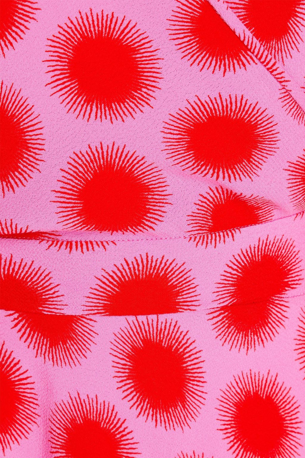 DIANE VON FURSTENBERG فستان متوسط الطول من قماش كريب دي شين بتصميم ملتف مزين بطبعات