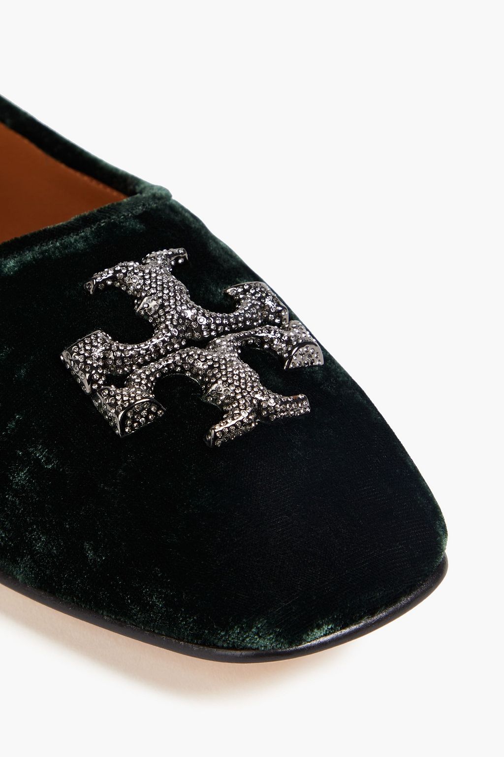 TORY BURCH Embellished velvet ballet flats