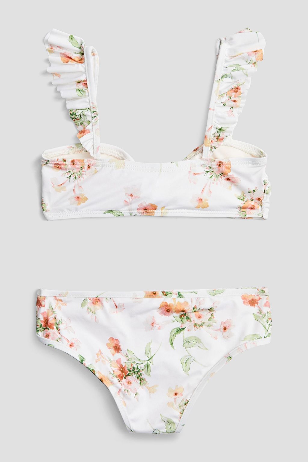 ZIMMERMANN Kids Heathers Bikini mit floralem Print und Rüschen
