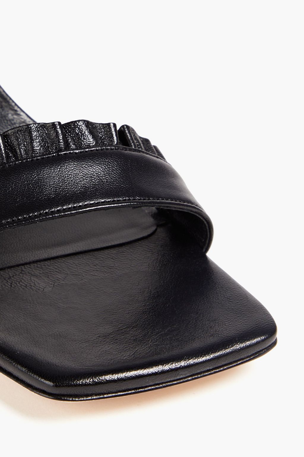 BY FAR Pina ruffled leather mules
