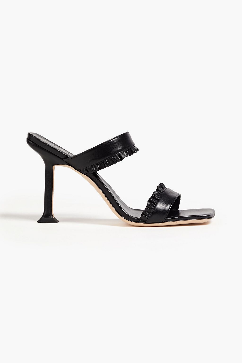 BY FAR Pina ruffled leather mules THE OUTNET