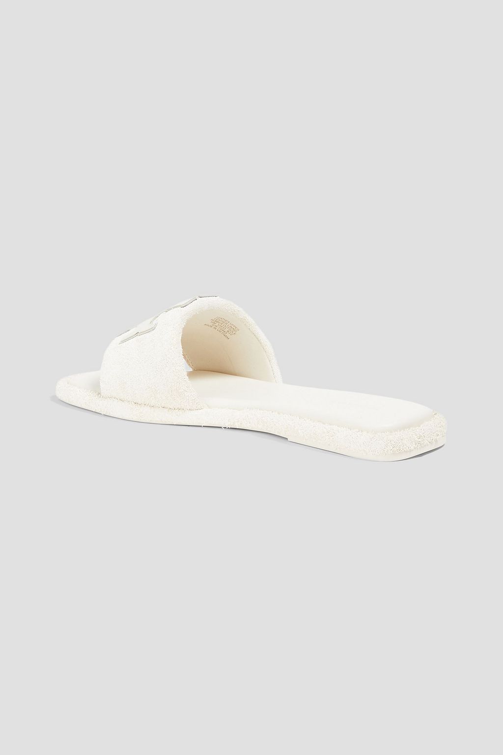 TORY BURCH Double T leather and terry slides