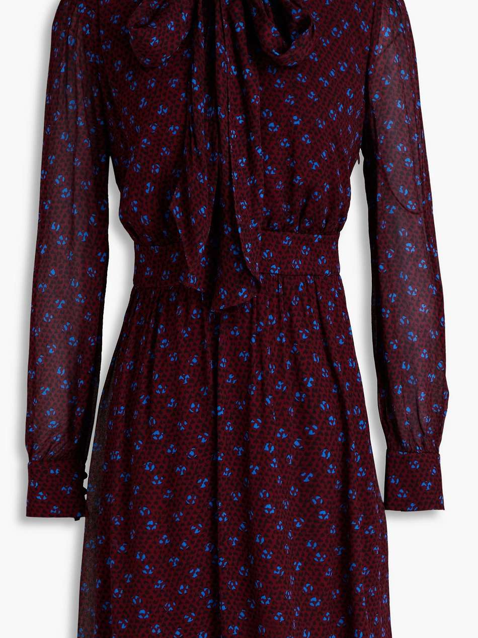 alexandras pussy-bow printed georgette dress