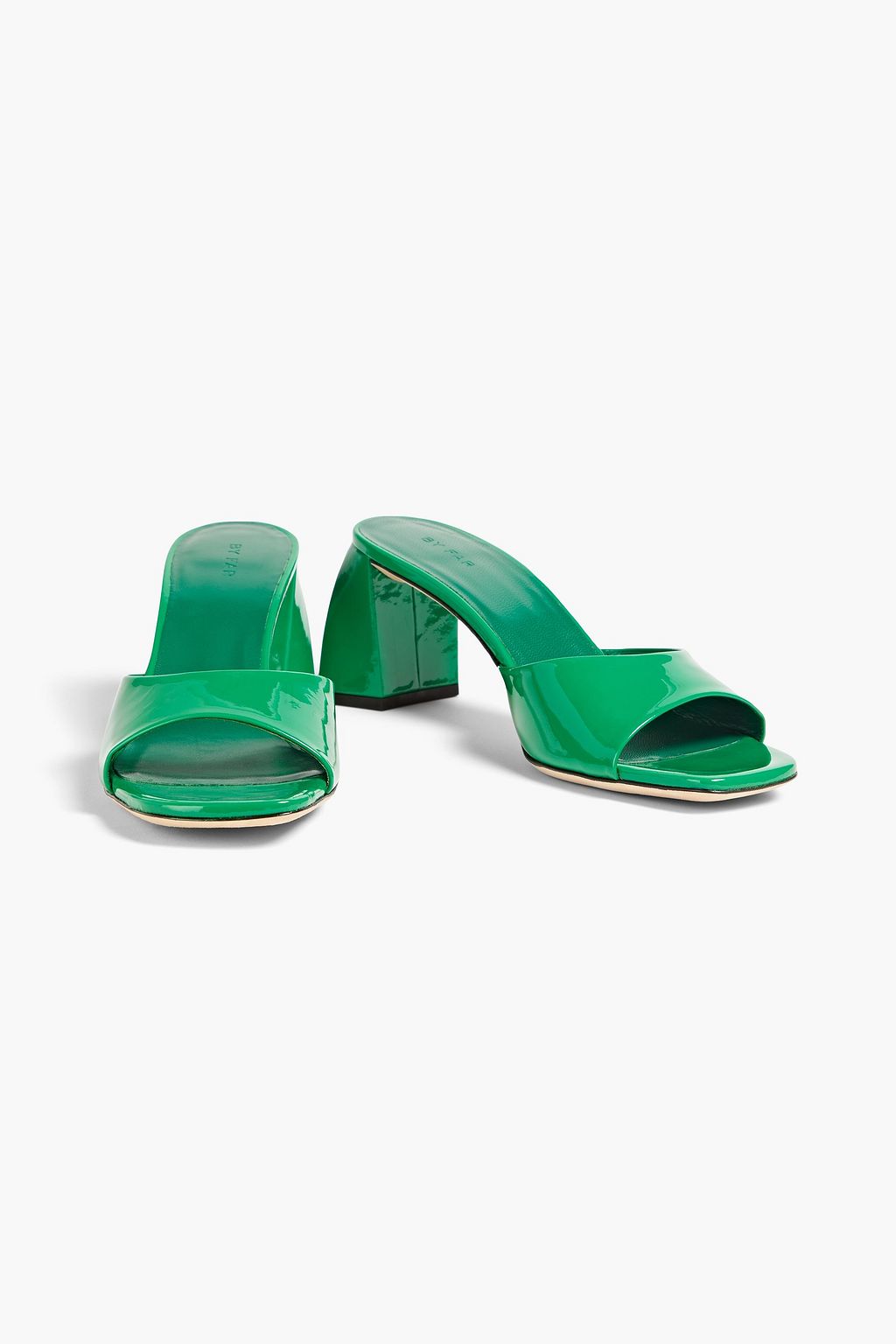 BY FAR Patent-leather mules