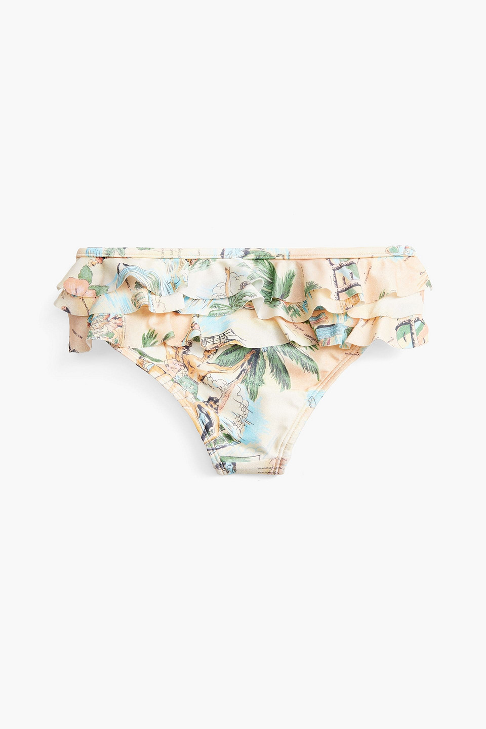  Zimmermann - Kids Kirra Bikini-höschen Mit Rüschen Und Print - Orange - 2 Years 