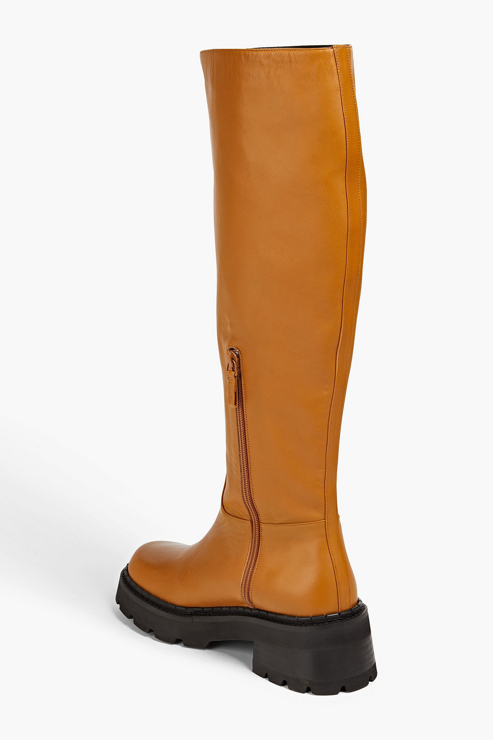 By Far 40mm Russel Tall Leather Boots In Camel