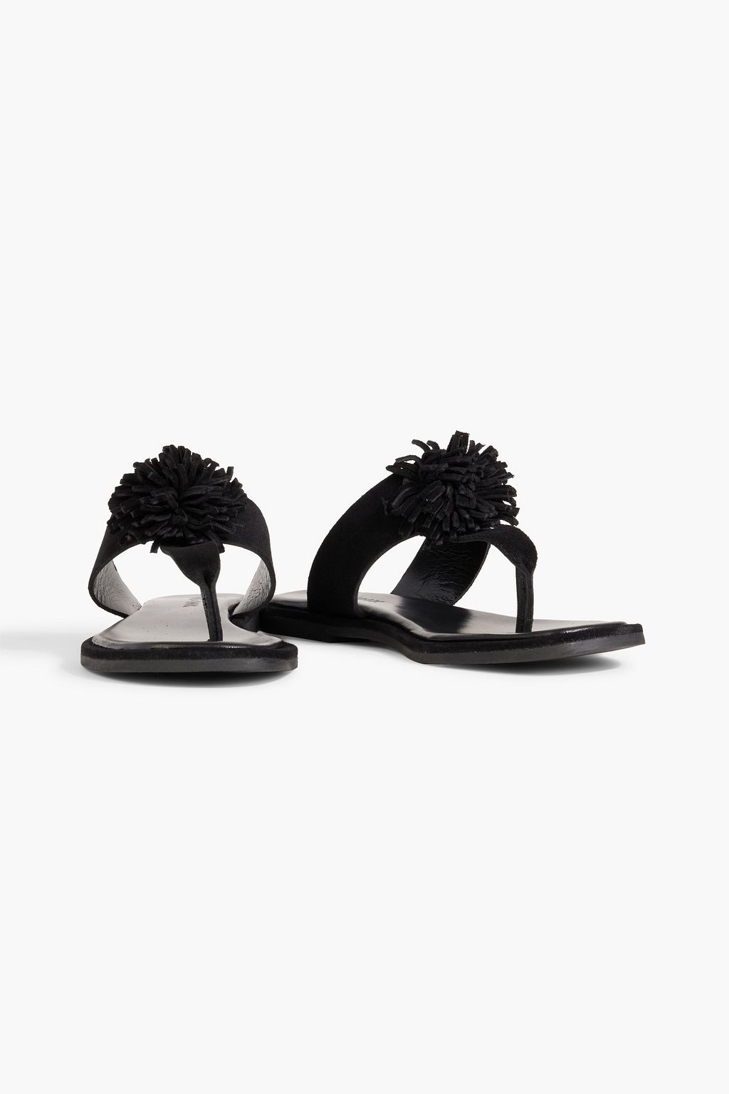 IRIS & INK Pompom-embellished suede sandals