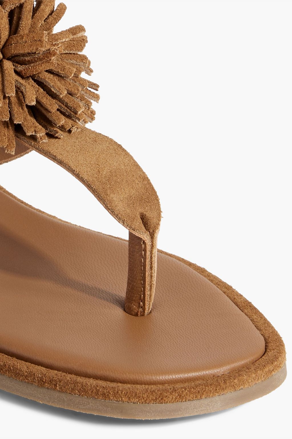 IRIS & INK Pompom-embellished suede sandals