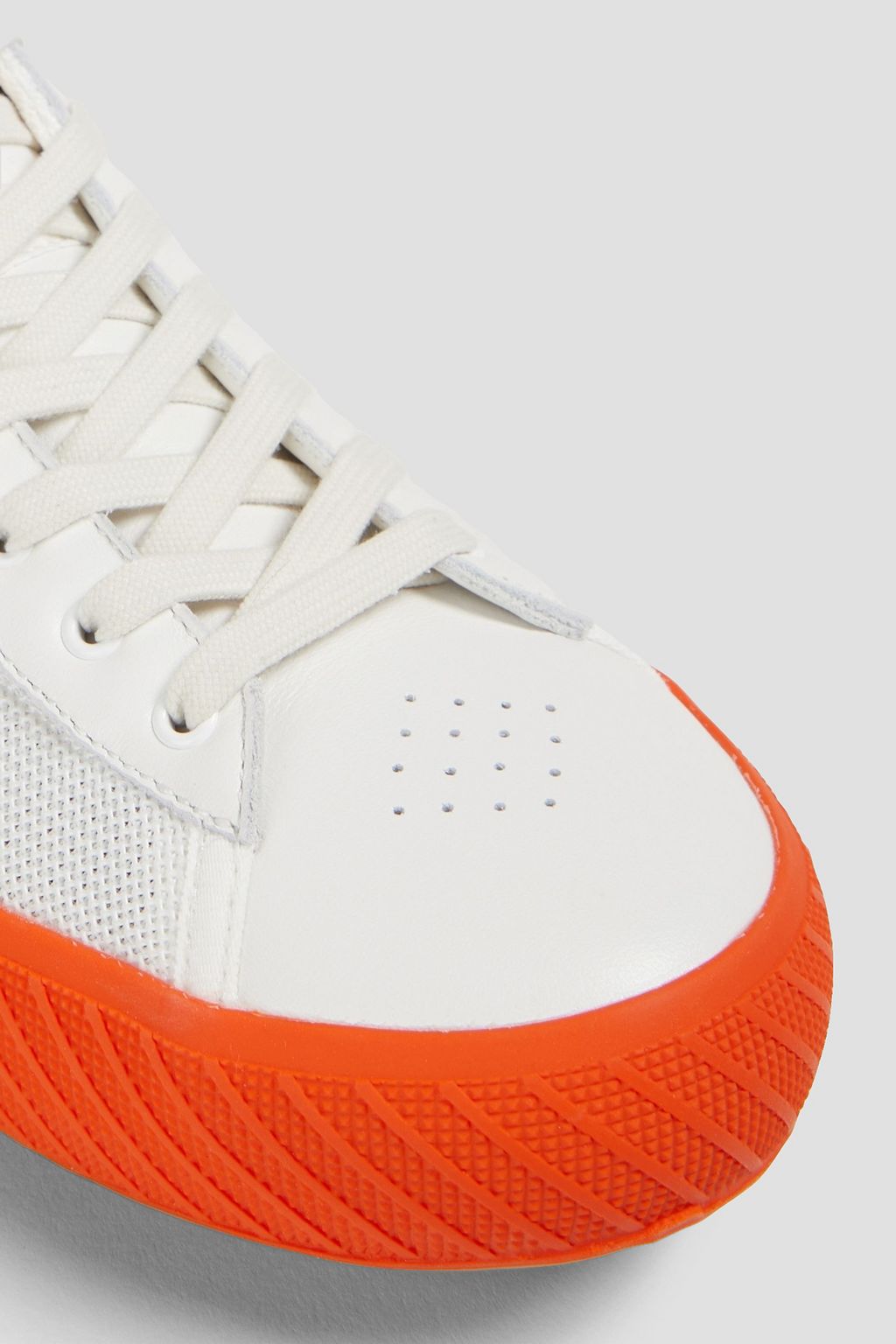 BY FAR Rodina pebbled-leather and woven sneakers