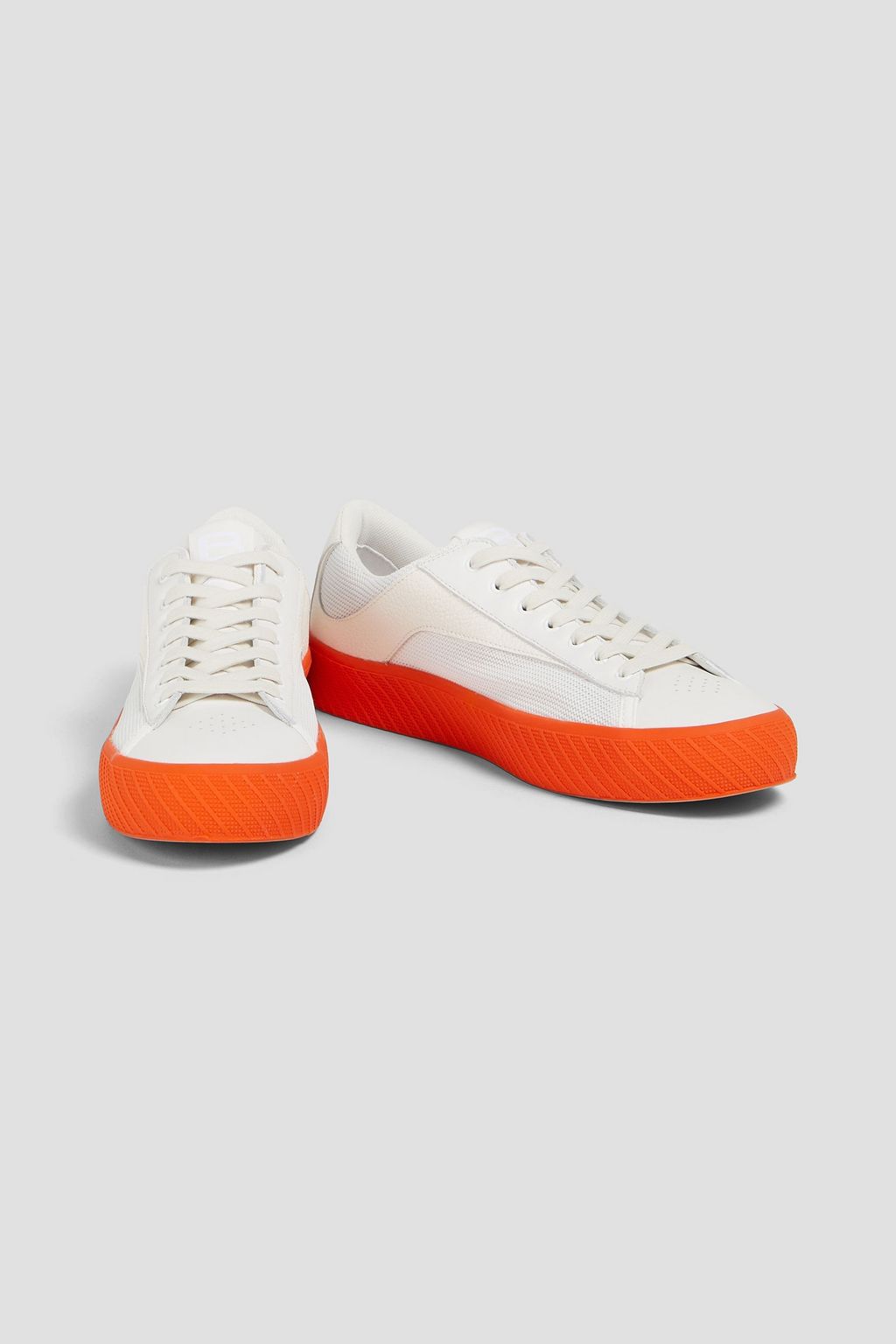 BY FAR Rodina pebbled-leather and woven sneakers