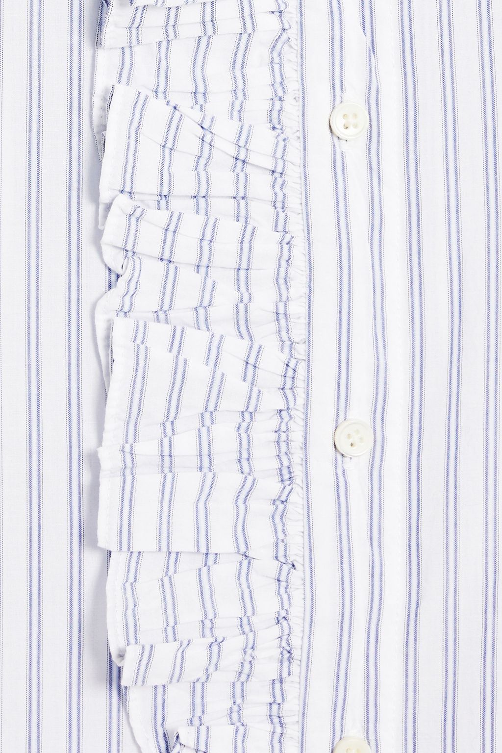 ALEX MILL Ruffled striped cotton-blend poplin blouse