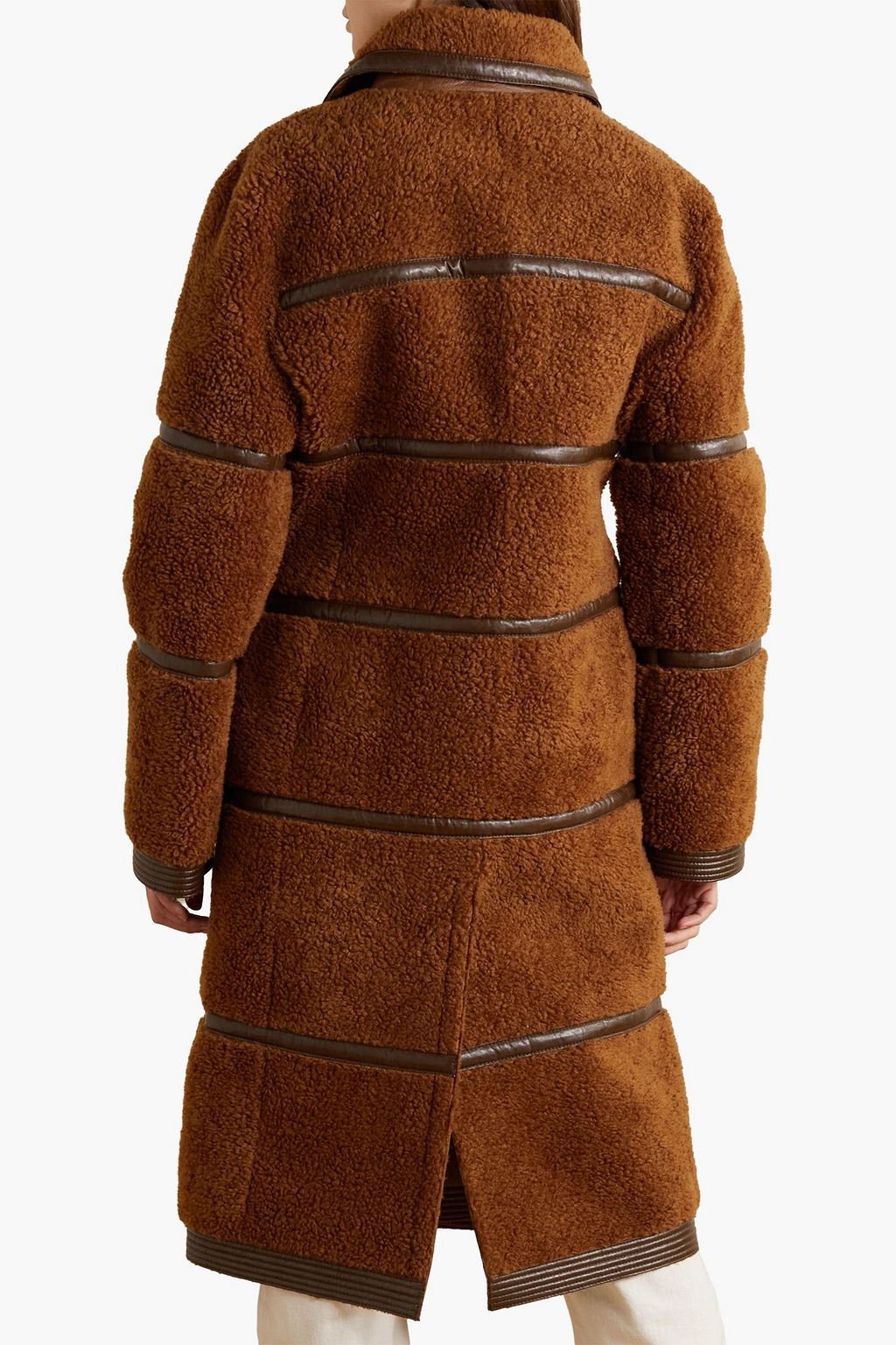 LVIR Double-breasted faux leather-trimmed faux shearling coat