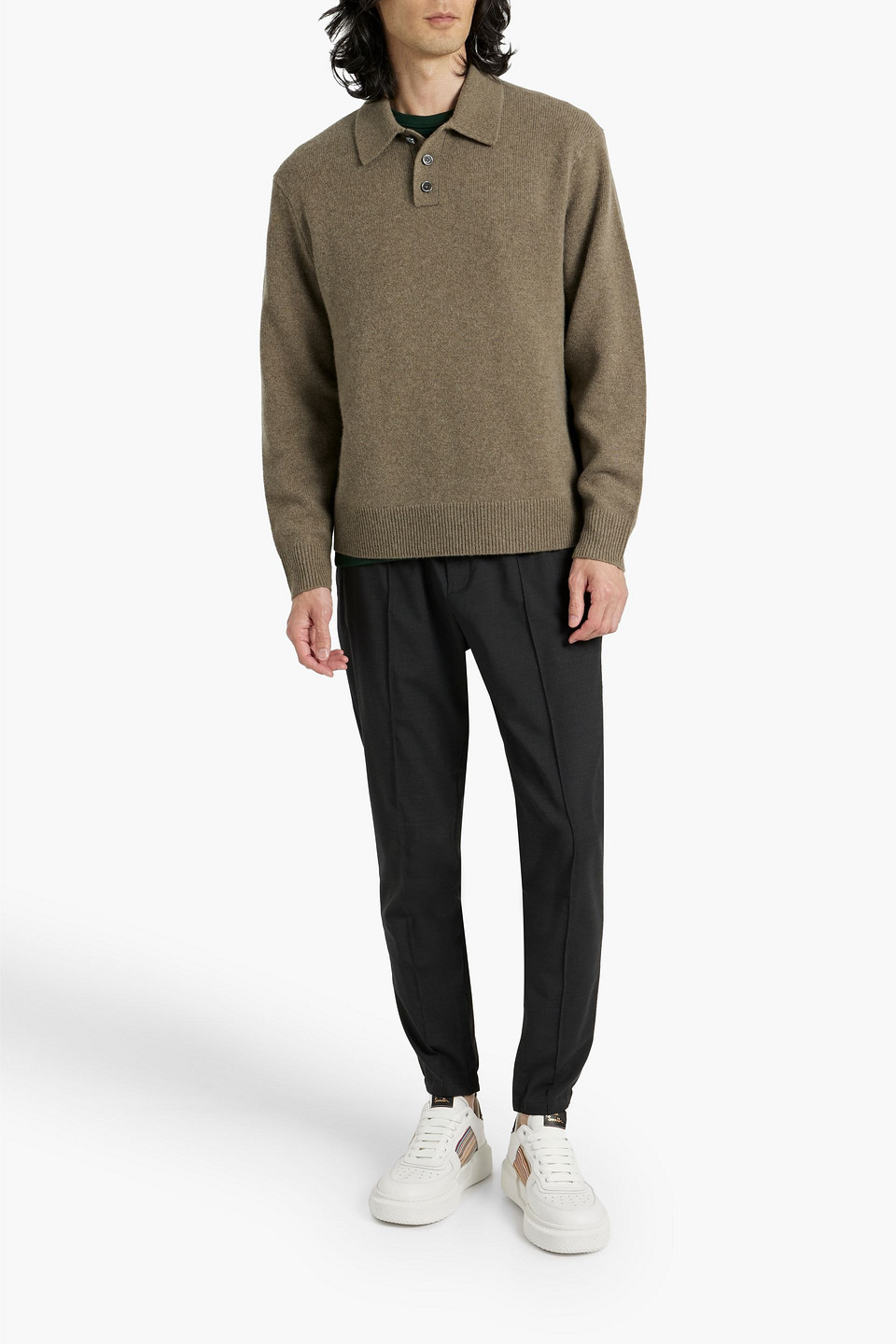 ALEX MILL CASHMERE POLO SWEATER