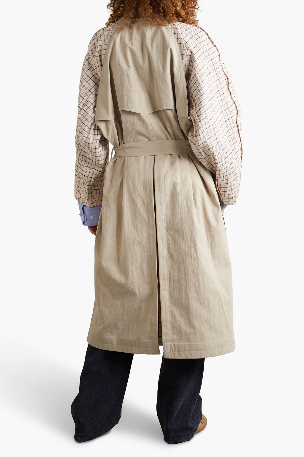 MAISON MARGIELA Belted checked cotton-blend twill and gabardine trench coat