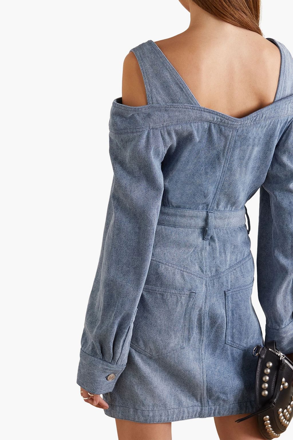 ISABEL MARANT 콜드 숄더 데님 미니 드레스