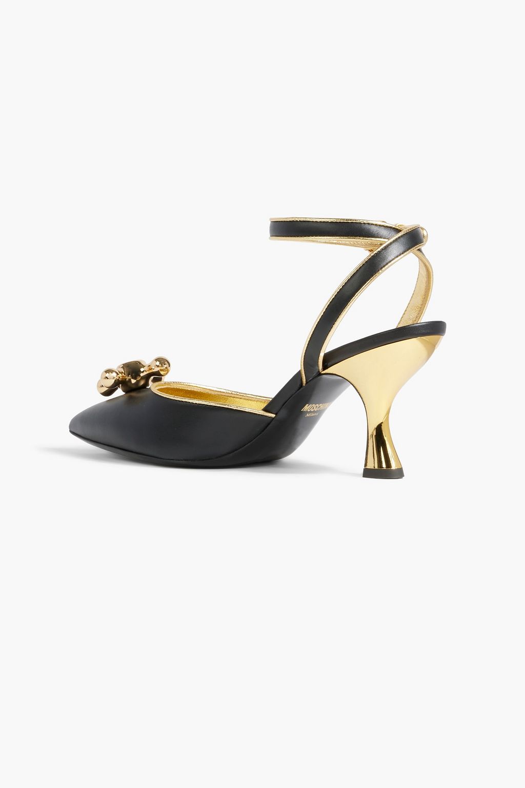 MOSCHINO Embellished leather pumps