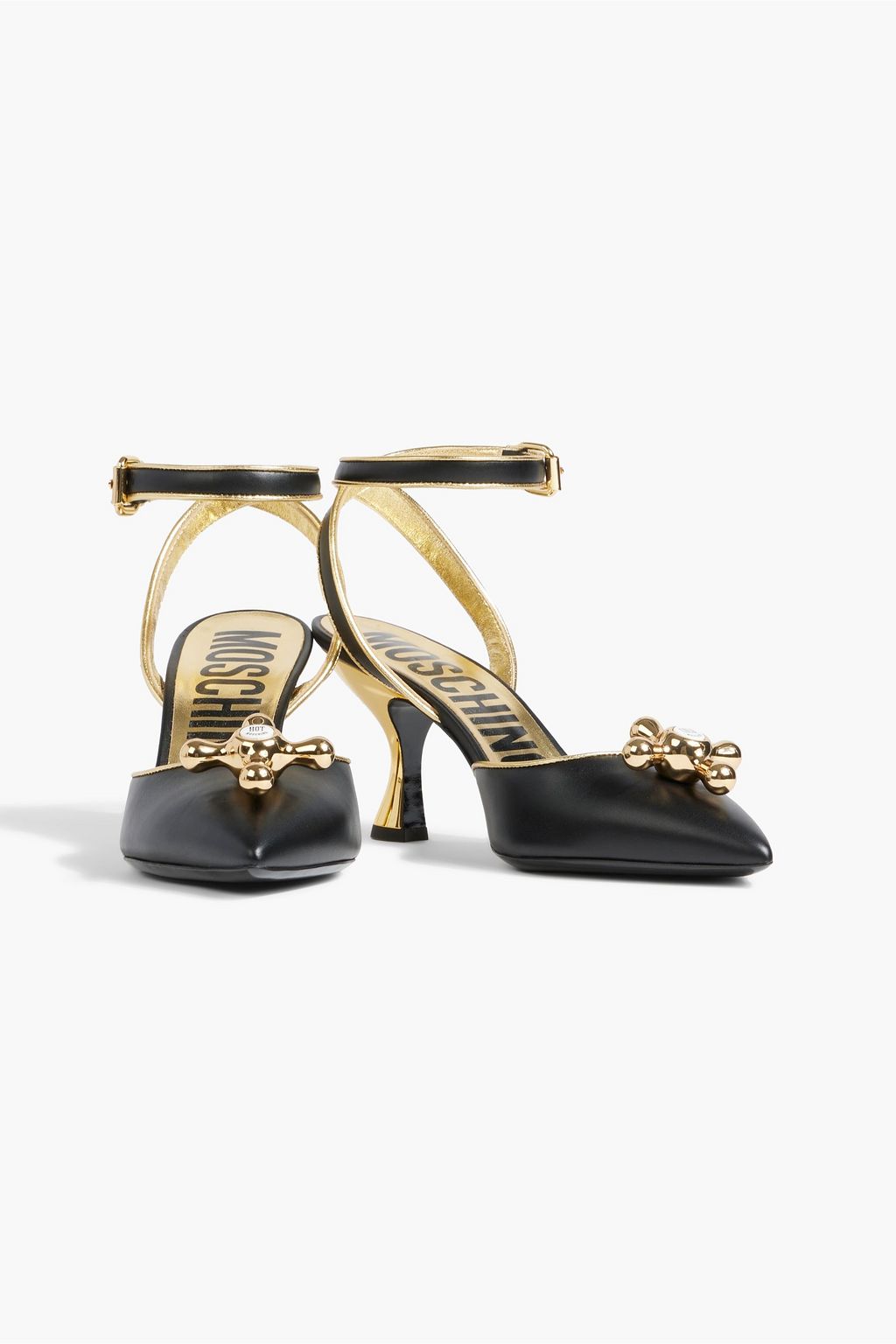 MOSCHINO Embellished leather pumps