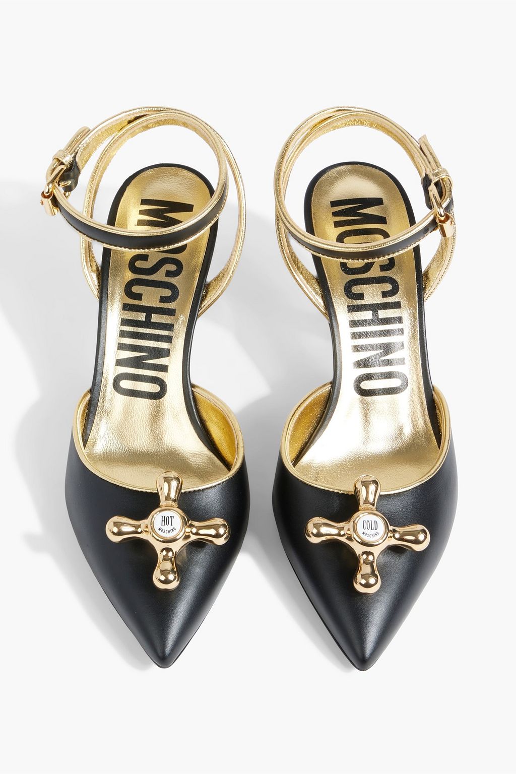 MOSCHINO Embellished leather pumps