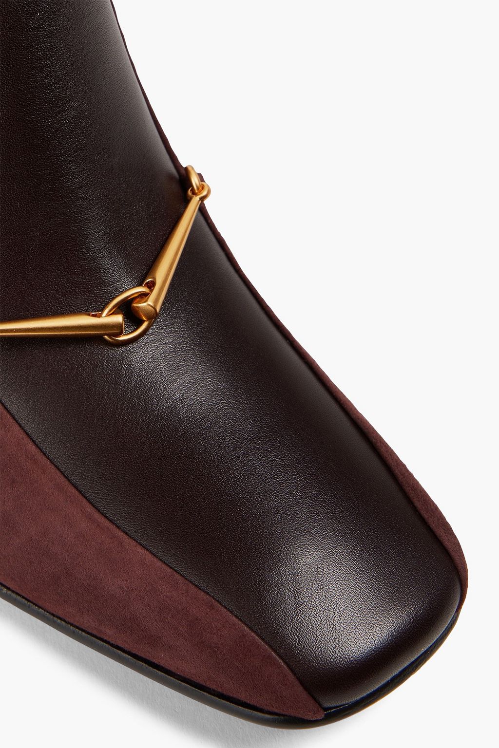 TORY BURCH Embellished suede and leather ankle boots