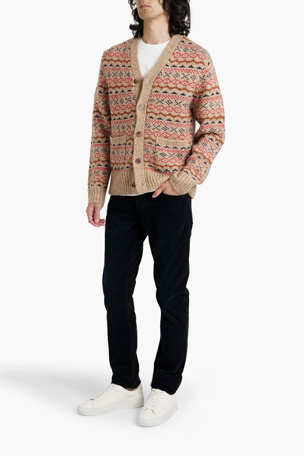 ALEX MILL Fair Isle intarsia-knit cardigan
