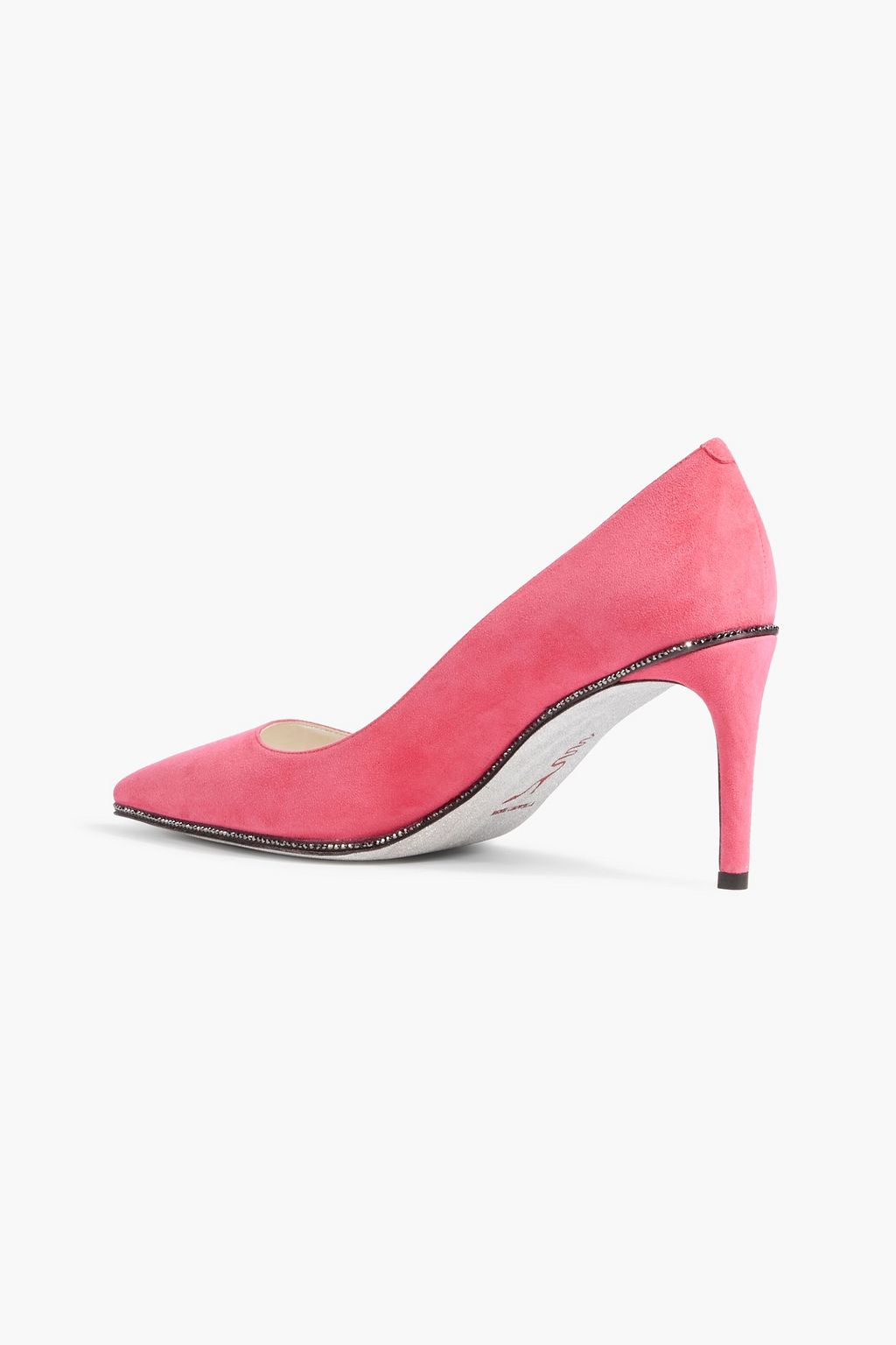 RENE' CAOVILLA Grace crystal-embellished suede pumps