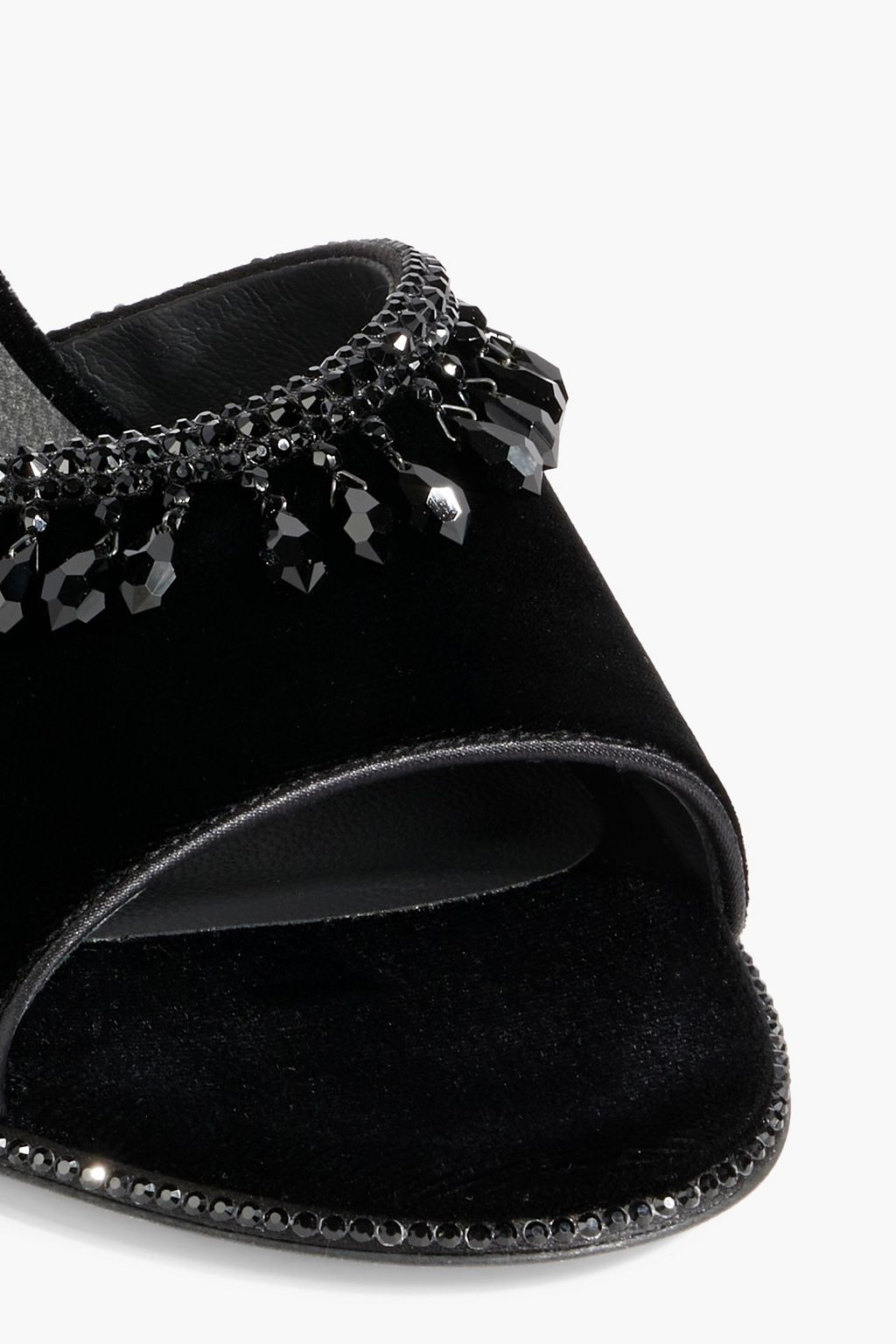 RENE' CAOVILLA Chandelier embellished velvet mules