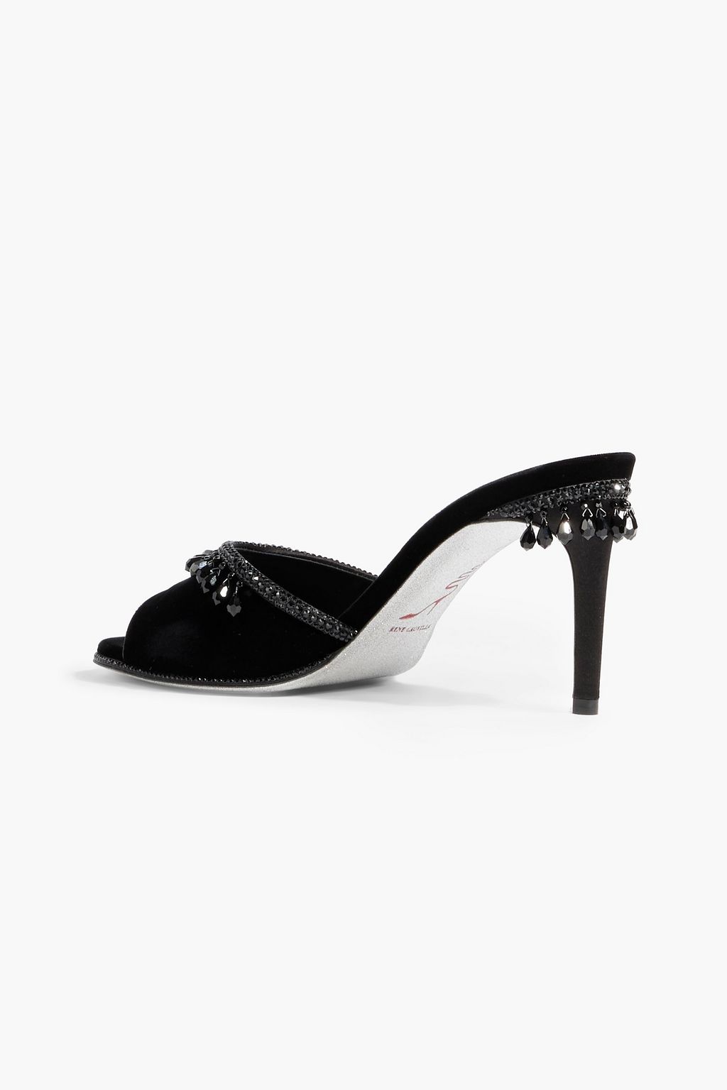 RENE' CAOVILLA Chandelier embellished velvet mules