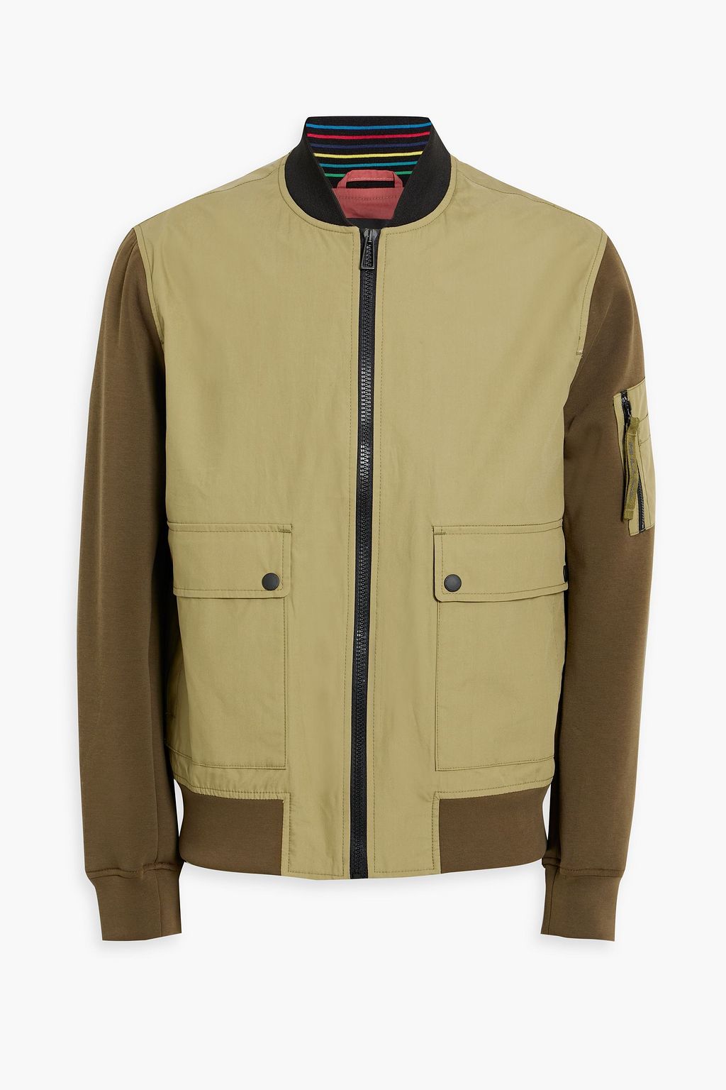 PS PAUL SMITH Jersey-paneled shell bomber jacket, Sale up to 70% off