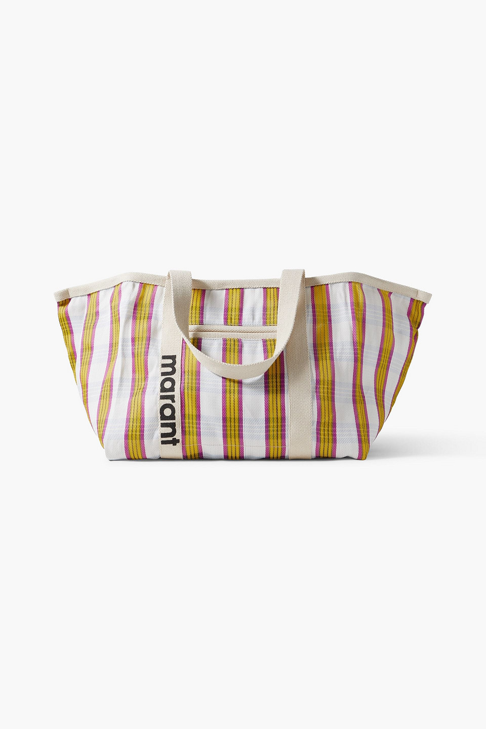 Isabel Marant Darwen Striped Canvas Tote In Yellow