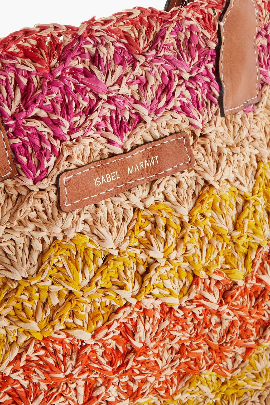 ISABEL MARANT Coiba leather-trimmed woven raffia tote