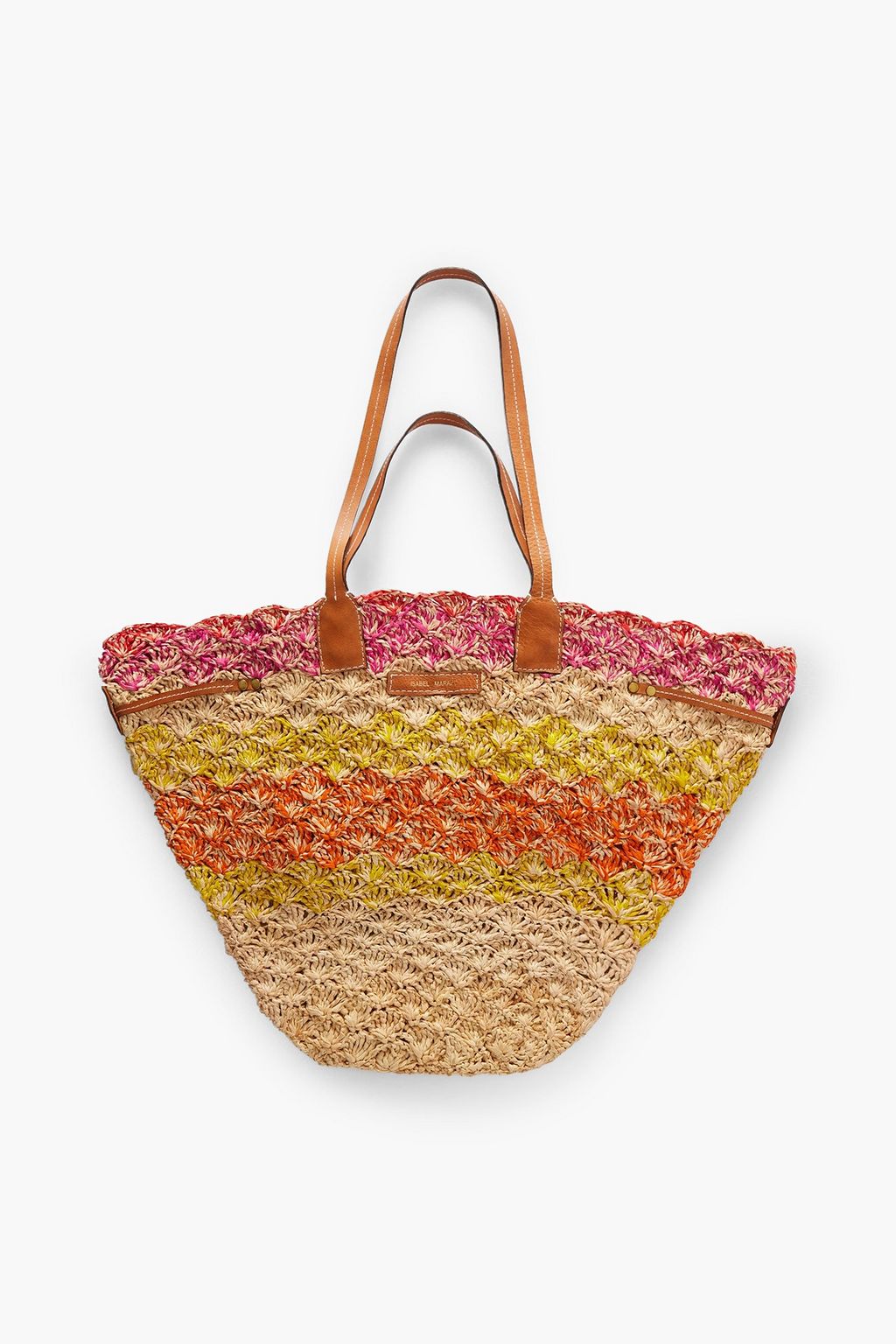 ISABEL MARANT Coiba leather-trimmed woven raffia tote